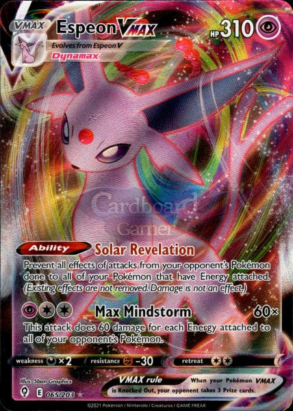 065/203 Espeon Vmax Evolving Skies Single Card