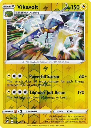 066/192 Vikavolt Rare Reverse Holo Rebel Clash