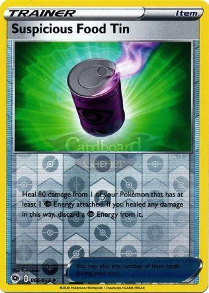 066/073 Suspicious Food Tin Trainer Uncommon Reverse Holo Champions Path Single Card