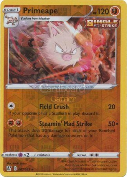 067/163 Primeape Reverse Holo Rare Battle Styles Single Card