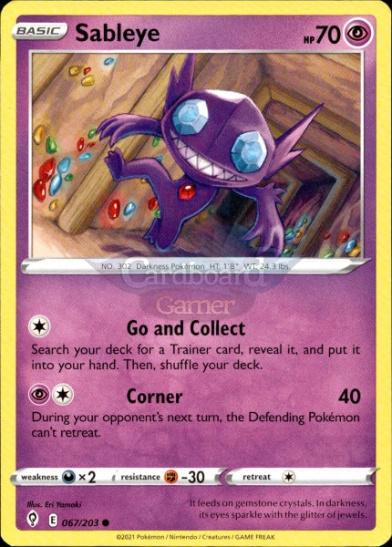 067/203 Sableye Evolving Skies Single Card