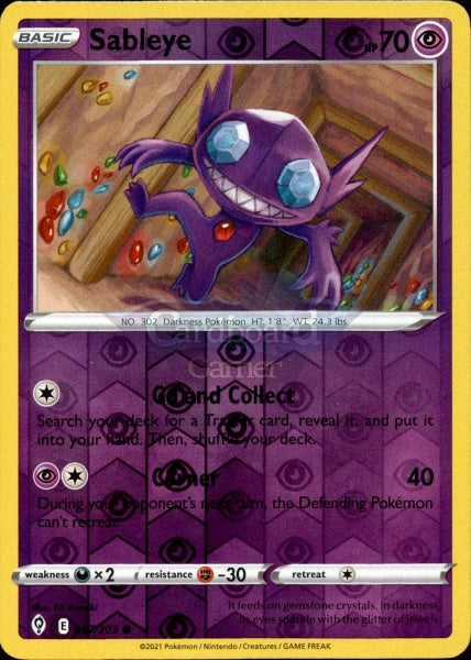 067/203 Sableye Reverse Holo Evolving Skies Single Card