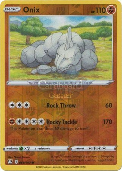 068/163 Onix Reverse Holo Common Battle Styles Single Card