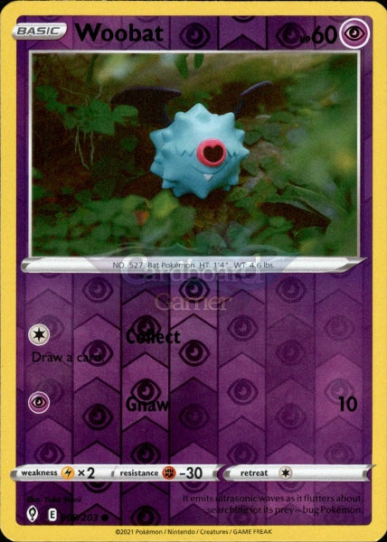 068/203 Woobat Reverse Holo Evolving Skies Single Card