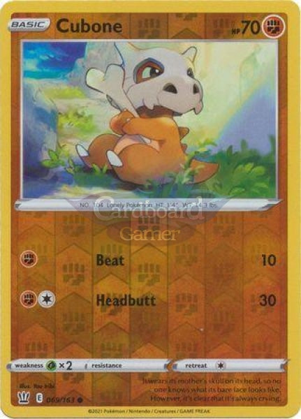 069/163 Cubone Reverse Holo Common Battle Styles Single Card