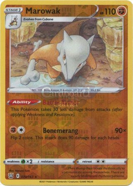 070/163 Marowak Reverse Holo Rare Battle Styles Single Card