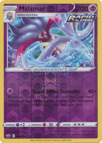 070/198 Malamar Rare Reverse Holo Chilling Reign Single Card