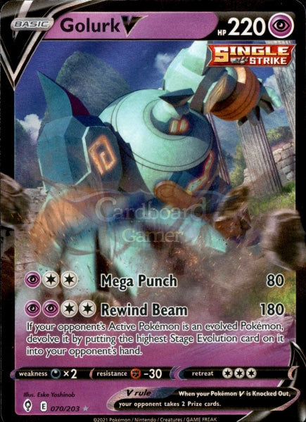 070/203 Golurk V Evolving Skies Single Card