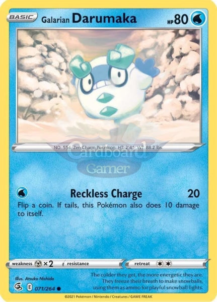 071/264 Galarian Darumaka Common Fusion Strike Single Card