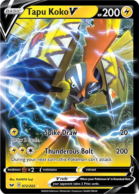 072/202 Tapu Koko V Ultra Rare Sword & Shield