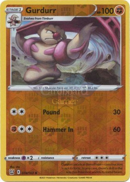 074/163 Gurdurr Reverse Holo Uncommon Battle Styles Single Card