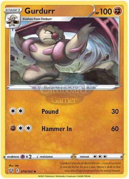 074/163 Gurdurr Uncommon Battle Styles Single Card