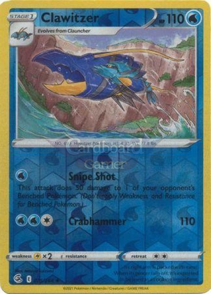 075/264 Clawitzer Uncommon Reverse Holo Fusion Strike Single Card