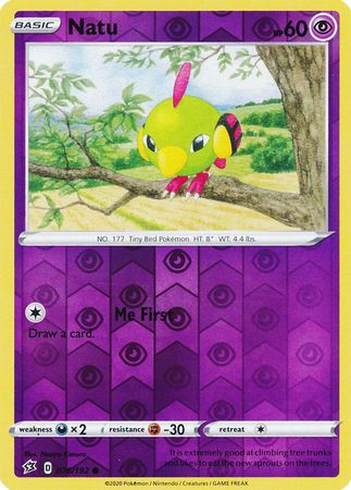 076/192 Natu Common Reverse Holo Rebel Clash