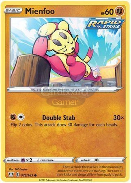 076/163 Mienfoo Common Battle Styles Single Card