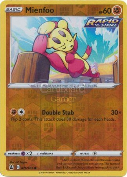 076/163 Mienfoo Reverse Holo Common Battle Styles Single Card