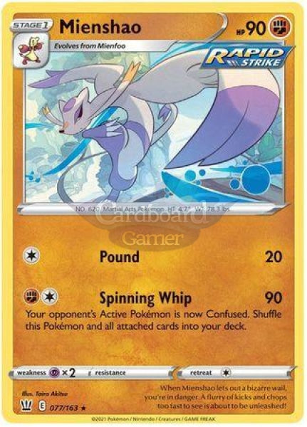 077/163 Mienshao Rare Battle Styles Single Card