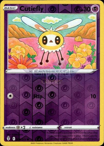 078/203 Cutiefly Reverse Holo Evolving Skies Single Card