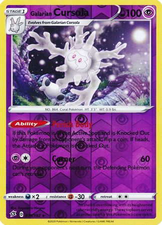 079/192 Galarian Cursola Rare Reverse Holo Rebel Clash