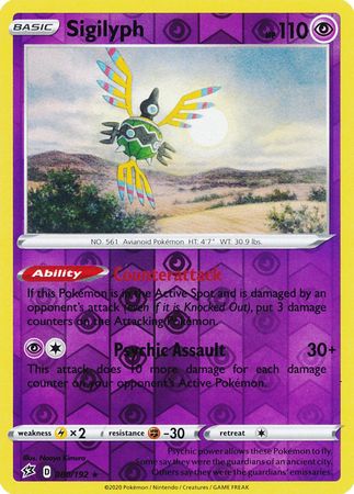 080/192 Sigilyph Rare Reverse Holo Rebel Clash