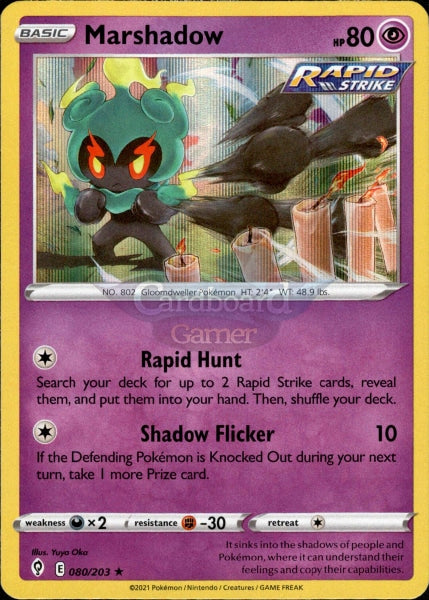 080/203 Marshadow Holo Rare Evolving Skies Single Card