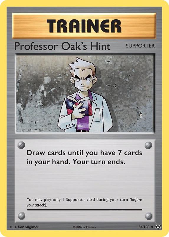 84/108 Professor Oak's Hint Uncommon Trainer Evolutions