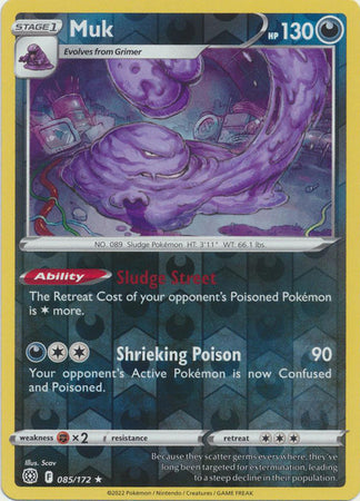 085/172 Muk Rare Reverse Holo Brilliant Stars Pokemon TCG