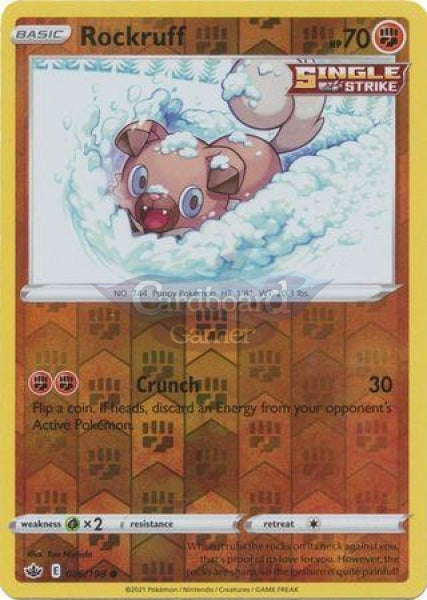 086/198 Rockruff Common Reverse Holo Chilling Reign Single Card