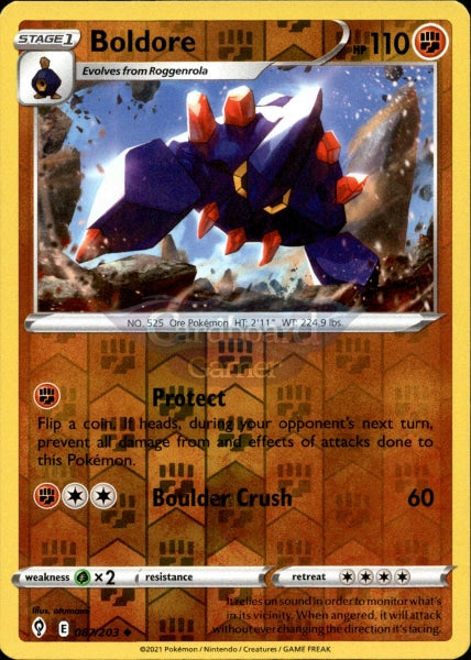 087/203 Boldore Reverse Holo Evolving Skies Single Card