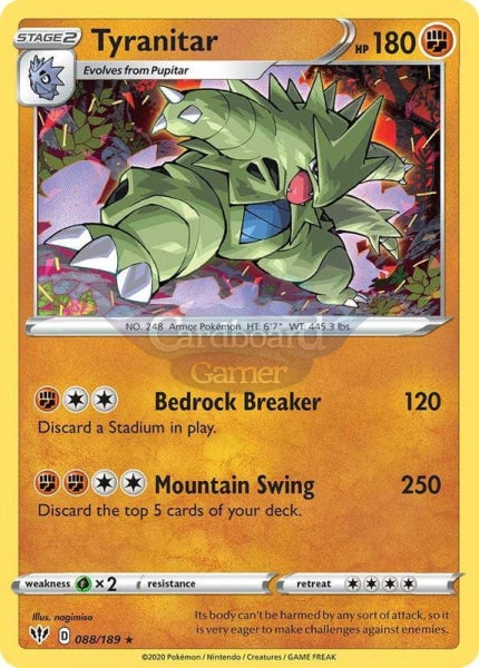 088/189 Tyranitar Holo Rare Darkness Ablaze Single Card