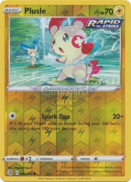 089/264 Plusle Common Reverse Holo Fusion Strike Single Card