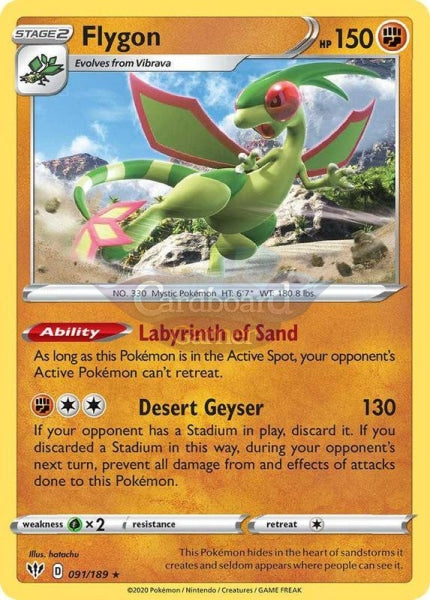 091/189 Flygon Rare Darkness Ablaze Single Card