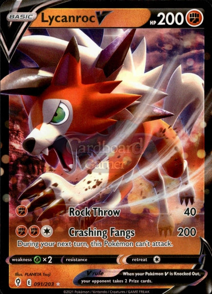 091/203 Lycanroc V Evolving Skies Single Card