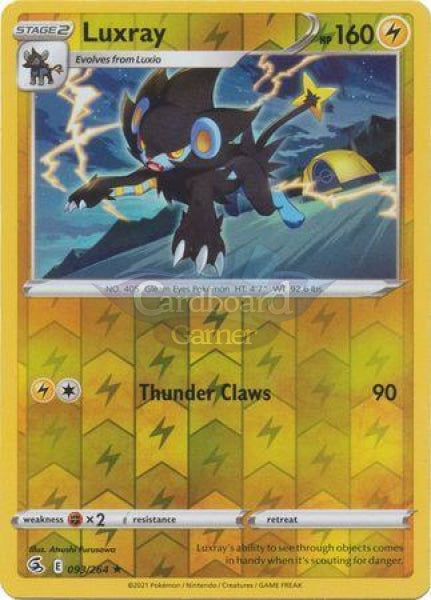 093/264 Luxray Rare Reverse Holo Fusion Strike Single Card