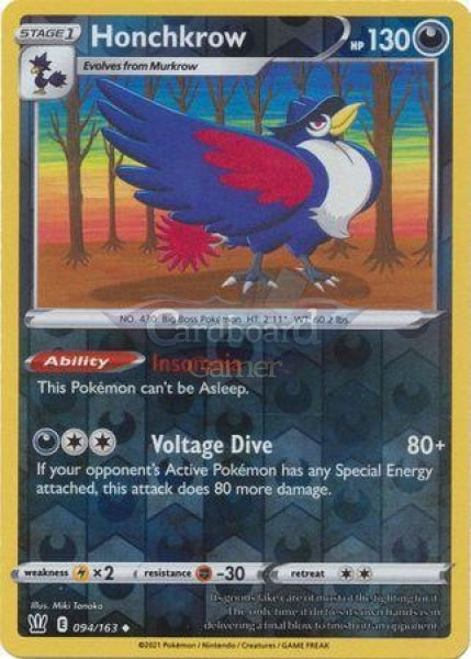 094/163 Honchkrow Reverse Holo Uncommon Battle Styles Single Card