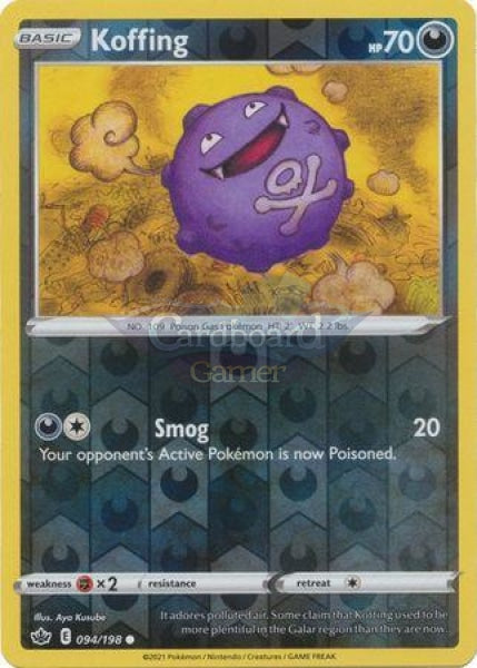 094/198 Koffing Common Reverse Holo Chilling Reign Single Card