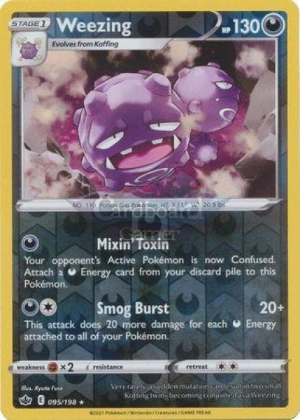 095/198 Weezing Rare Reverse Holo Chilling Reign Single Card