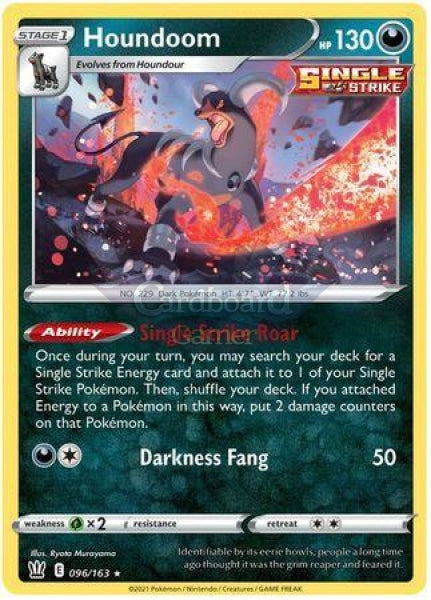 096/163 Houndoom Holo Rare Battle Styles Single Card