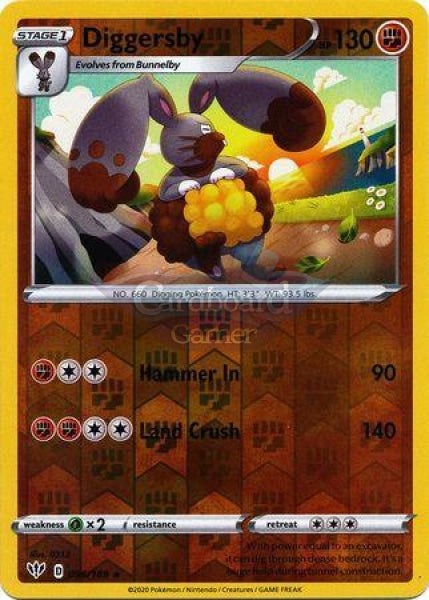 096/189 Diggersby Rare Reverse Holo Darkness Ablaze Single Card