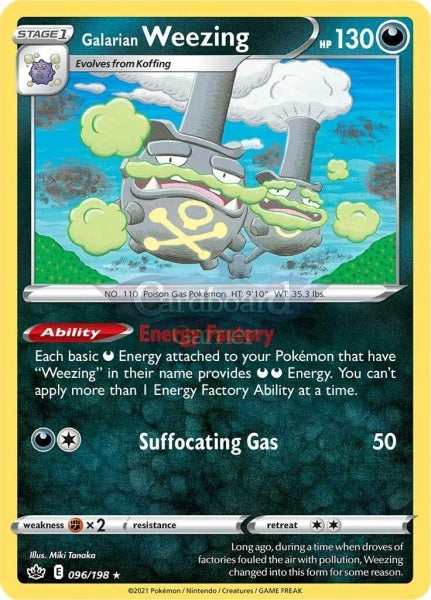 096/198 Galarian Weezing Rare Chilling Reign Single Card