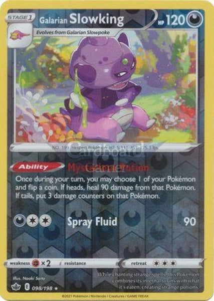 098/198 Galarian Slowking Rare Reverse Holo Chilling Reign Single Card