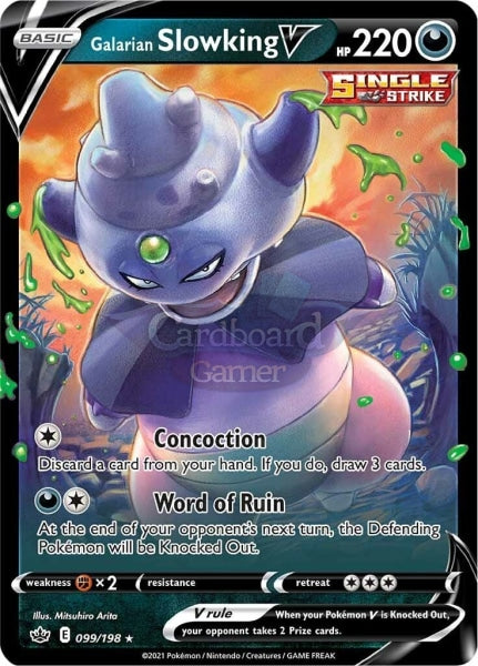 099/198 Galarian Slowking V Ultra Rare Chilling Reign Single Card