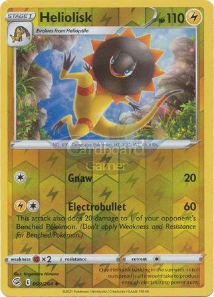 099/264 Heliolisk Uncommon Reverse Holo Fusion Strike Single Card
