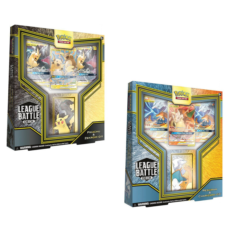 POKEMON TCG GX League Battle Deck Reshiram & Charizard + Pikachu & Zekrom-GX (Bundle)