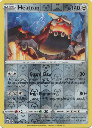 100/172 Heatran Rare Reverse Holo Brilliant Stars Pokemon TCG