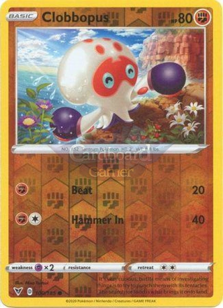 100/185 Clobbopus Common Reverse Holo Vivid Voltage Single Card