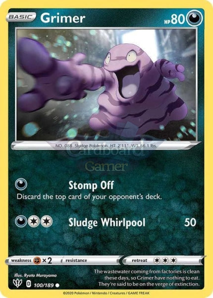 100/189 Grimer Common Darkness Ablaze Single Card