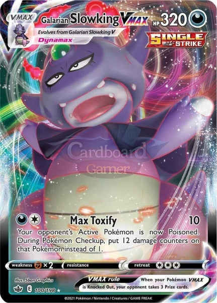 100/198 Galarian Slowking Vmax Ultra Rare Chilling Reign Single Card