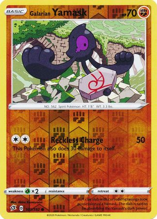 101/192 Galarian Yamask Common Reverse Holo Rebel Clash