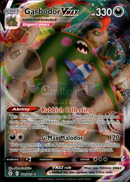 101/203 Garbodor Vmax Evolving Skies Single Card